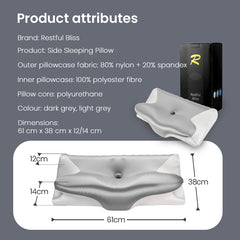 Restful Bliss Side-Sleeper Neck Support Pillow,Ergonomic Orthopedic Memory Foam Soft Neck Pillow,1 Count Comfortable Neck Support Pillow,Side-Sleeper Dedicated Neck Rest Cushion/Sleep Pillow