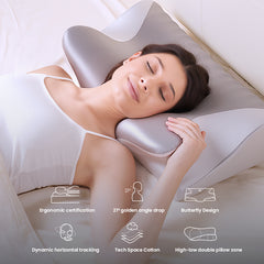 Restful Bliss Side-Sleeper Neck Support Pillow，Ergonomic Orthopedic Memory Foam Soft Neck Pillow，1 Count Comfortable Neck Support Pillow，Side-Sleeper Dedicated Neck Rest Cushion/Sleep Pillow